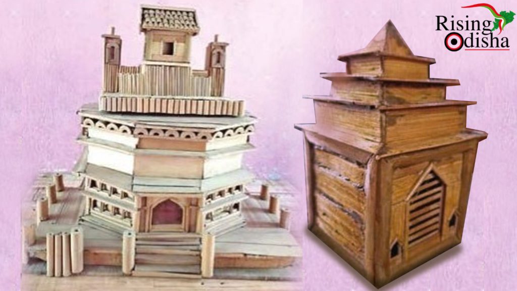sudarsan sahoo, bamboo wood, artwork design, temple in bamboo wood, bhubaneswar city, sudarshan sahu