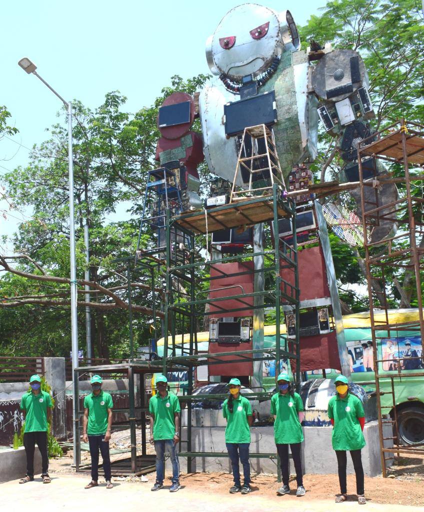 e-waste, tallest electronics waste sculpture , e-waste burden , tallest e-waste sculpture, Electronic Waste